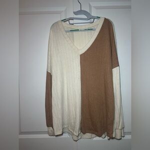Lovely Melody Colorblock Ribbed Sweater